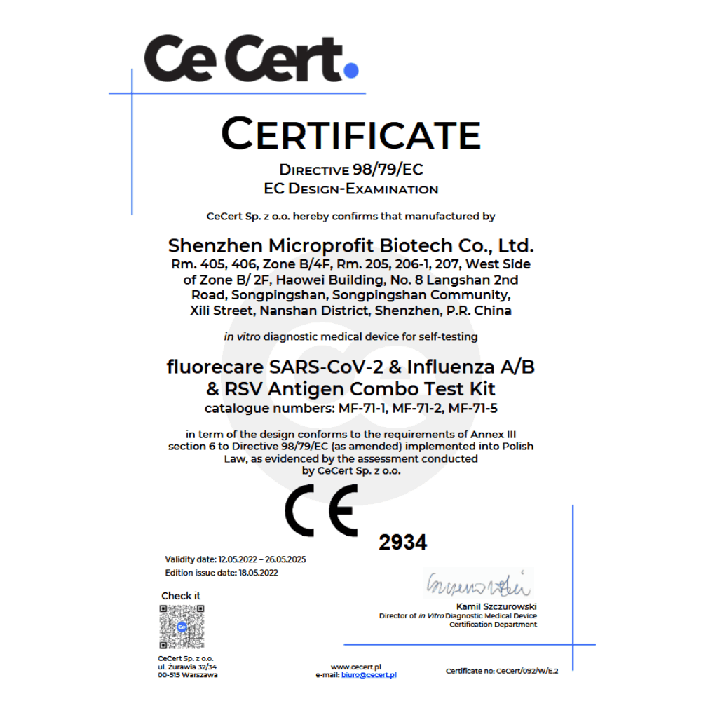 Fluorecare 4w1 — certyfikaty i zgodność