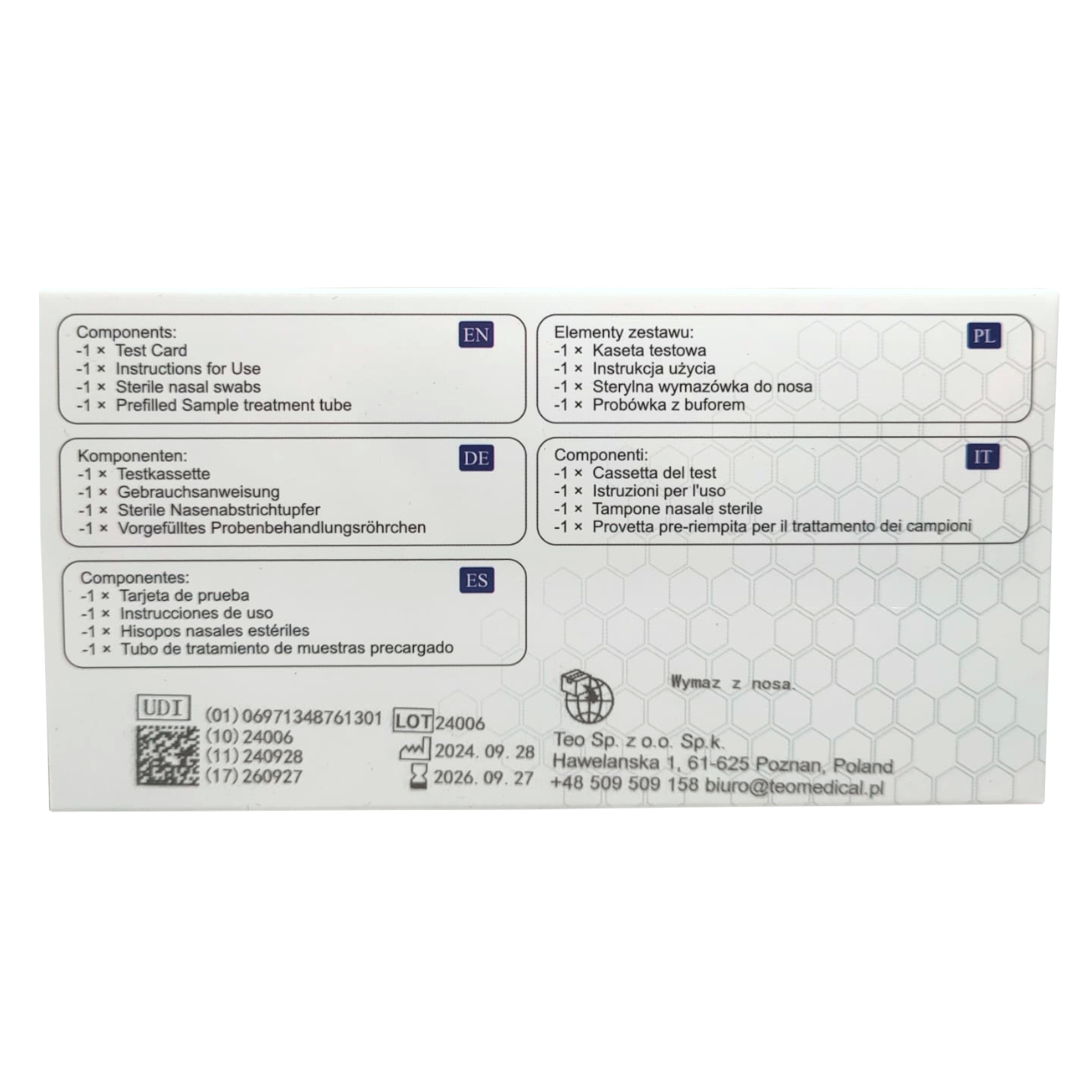 Fluorecare 4w1 — zdjęcie główne: tył opakowania (oznaczenia, piktogramy, CE)