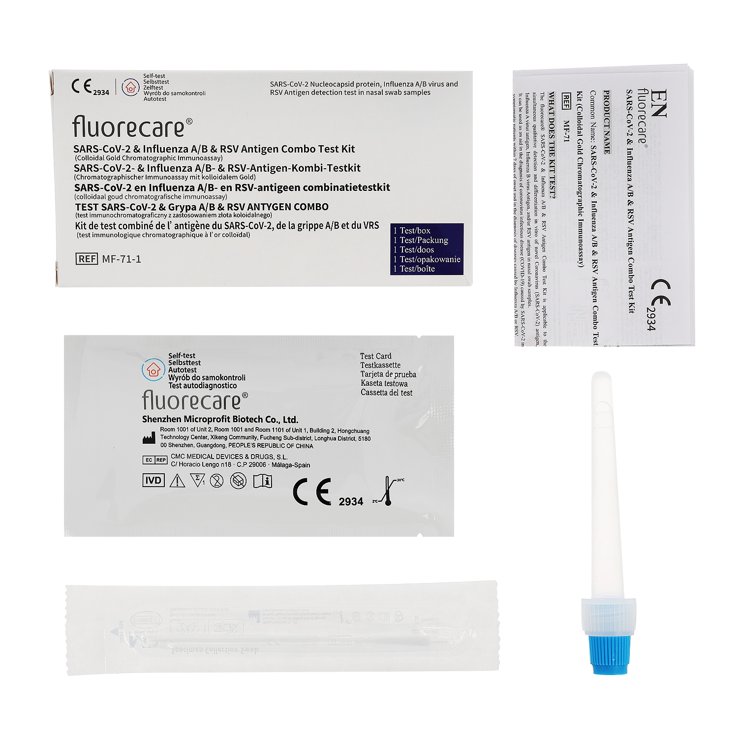 Fluorecare 4w1 — komplet zestawu testowego